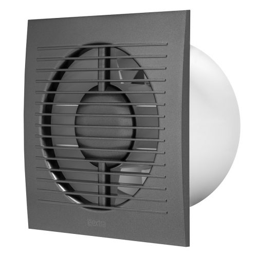 E-EXTRA Elszívó ventilátor EE125A, antracit, NA125mm, 150m3/h, négyzet alakú