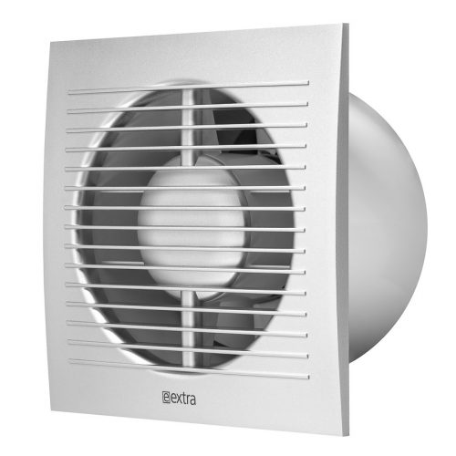 E-EXTRA Elszívó ventilátor EE125TS, ezüst, időzítő, NA125mm, 150m3/h, négyzet alakú